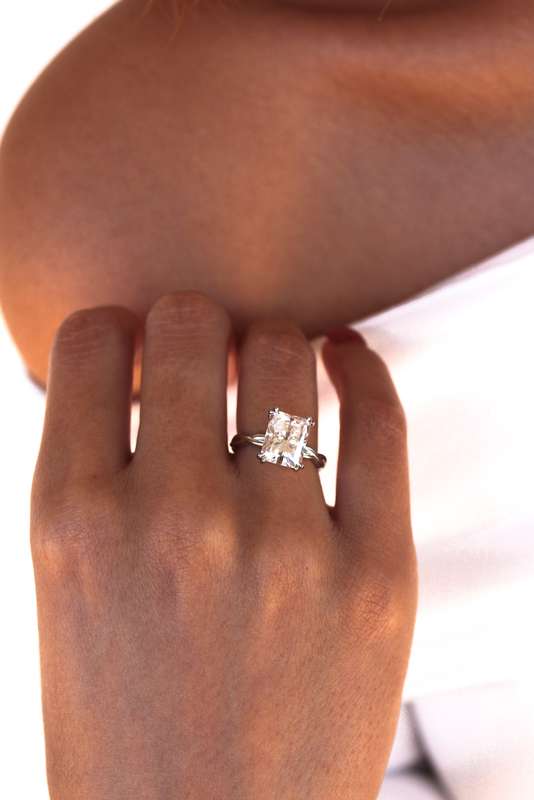 Lilly - Woven Radiant Solitaire Engagement Ring