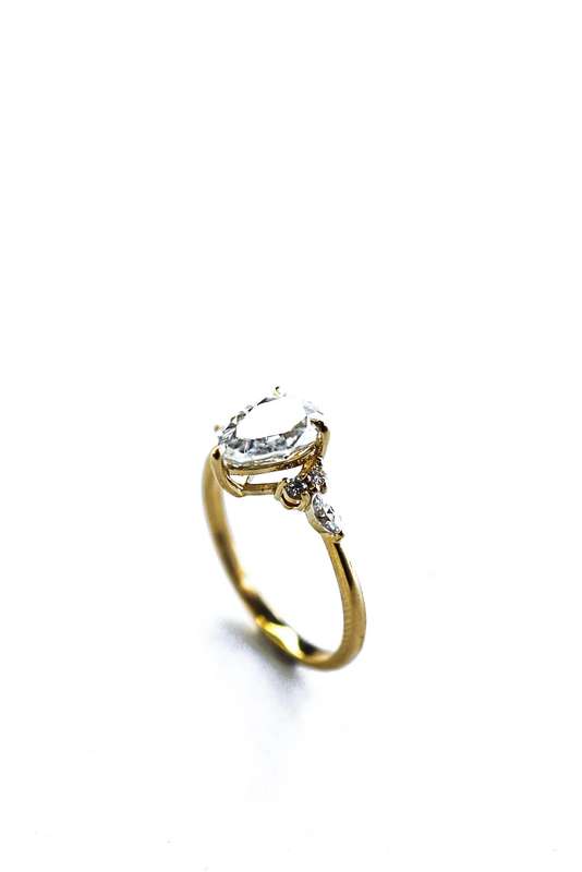 Malka - Pear And Marquise Moissanite Cluster Engagement Ring