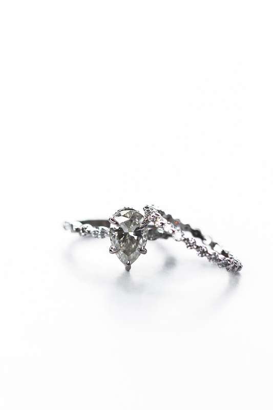 The Aria - Pear Marquise Moissanite Wedding Ring Set