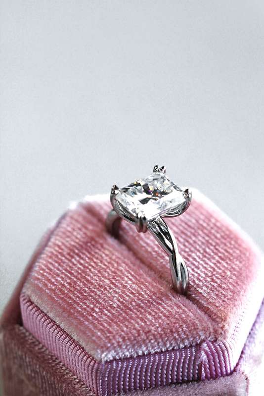 Lilly - Woven Radiant Solitaire Engagement Ring