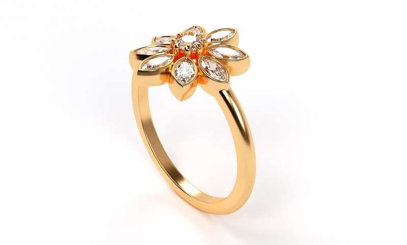 Flower Moissanite Promise Ring