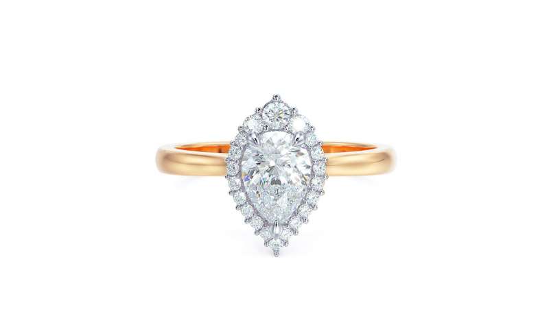 Pear Cut Halo Lab Diamond Ring