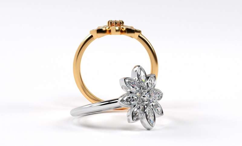Flower Moissanite Promise Ring