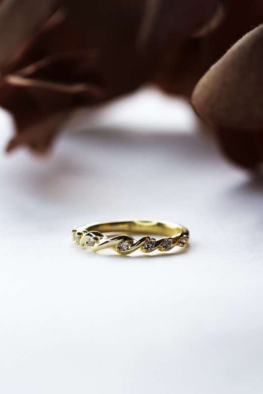 The Braided Accent Moissanite Wedding Ring