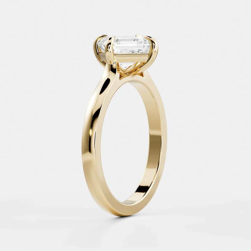 Asscher East West Lab Diamond Ring