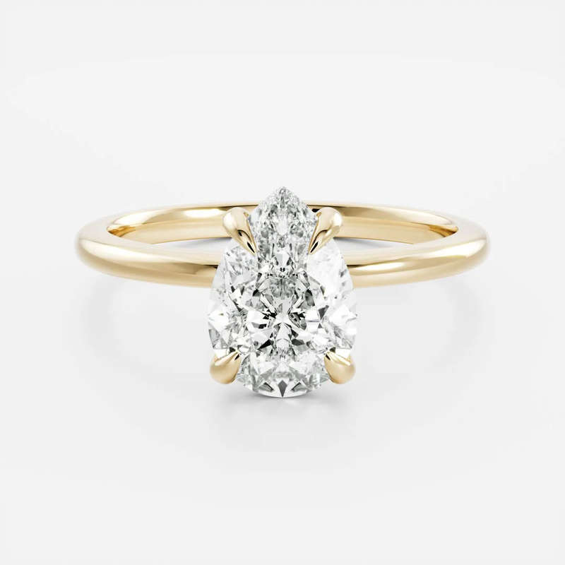 Pear Solitaire Lab Diamond Ring