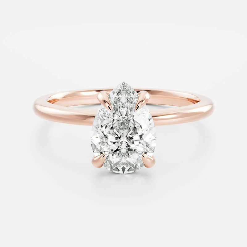 Pear Solitaire Lab Diamond Ring
