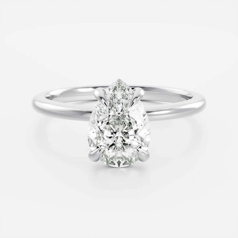 Pear Solitaire Lab Diamond Ring
