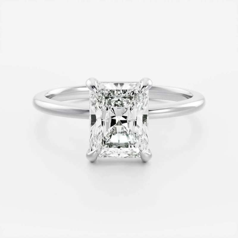 Radiant Solitaire Lab Diamond Ring