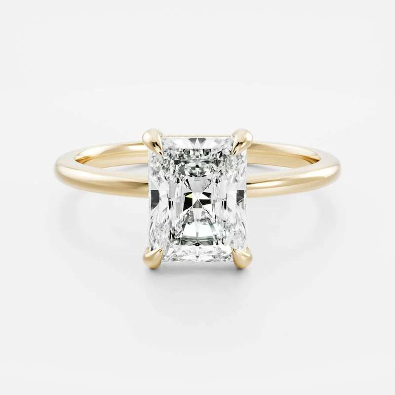 Radiant Solitaire Lab Diamond Ring