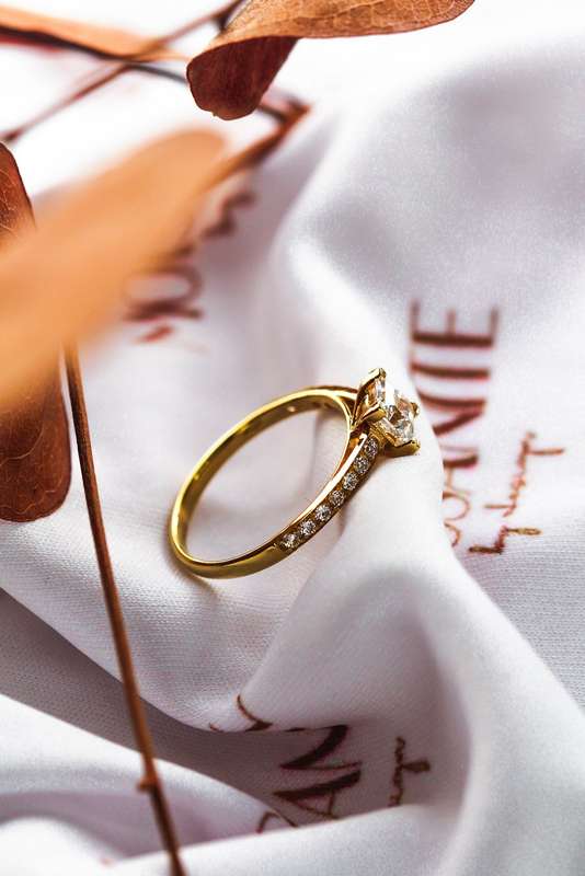 Moissanite Princess Cut Pavè Engagement Ring
