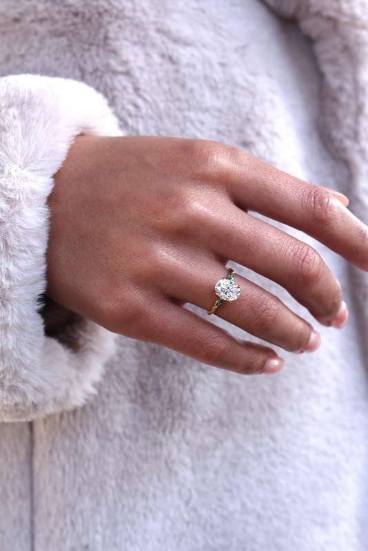 Three-Stone Oval And Marquise Engagement Ring