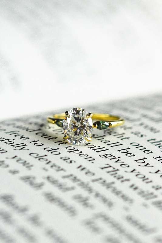 Three-Stone Oval And Marquise Engagement Ring