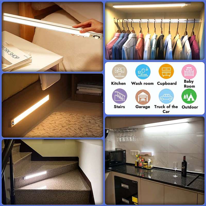 30cm Motion Sensor USB Ultra-Thin Under Cabinet Light  2 Piece