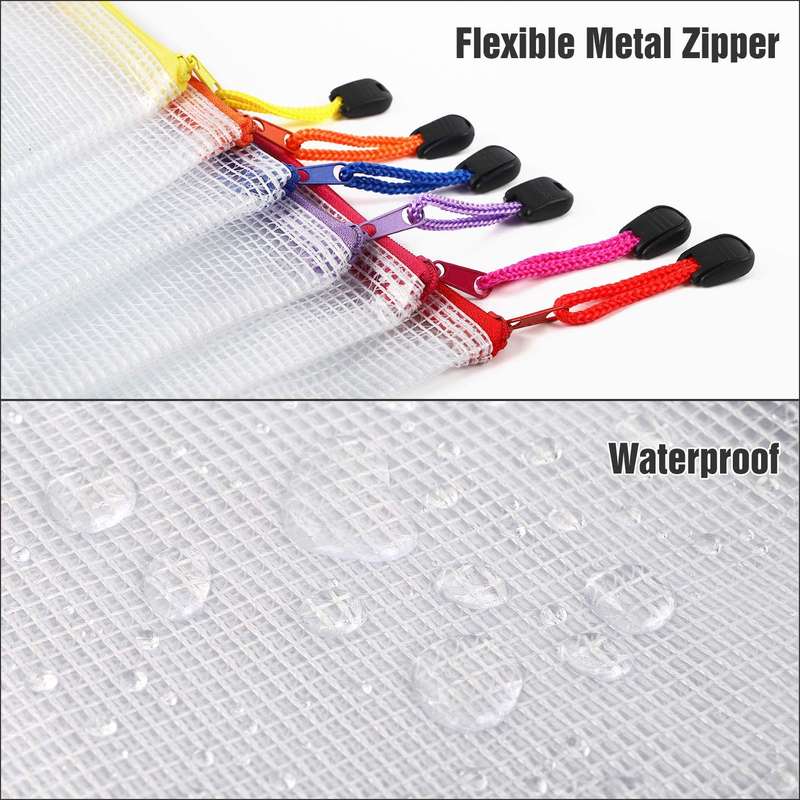 30-piece Waterproof Plastic Mesh Zipper Bags