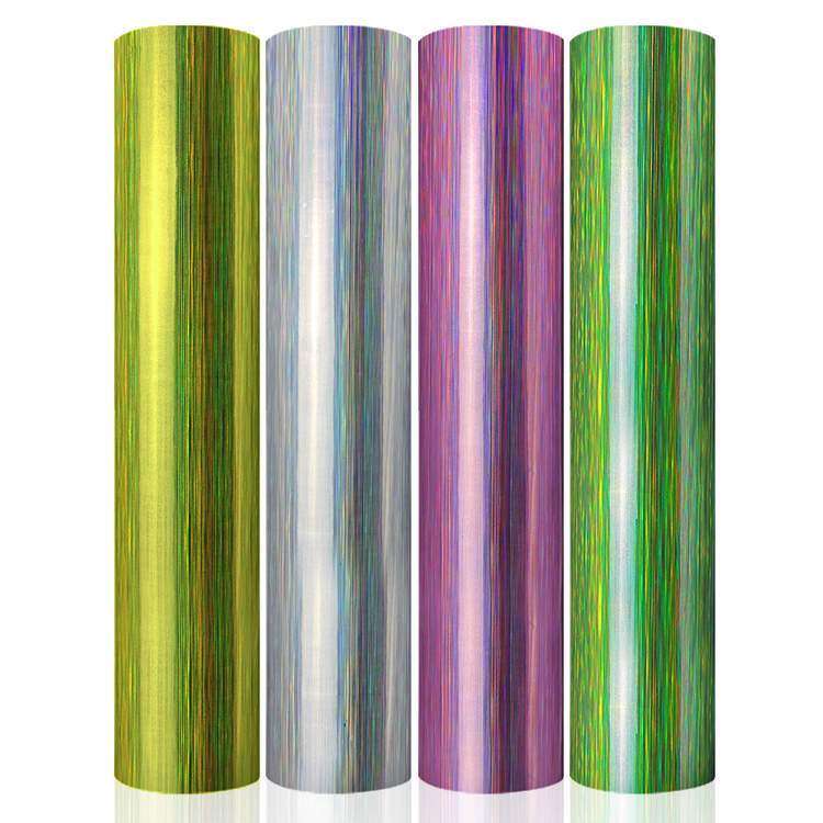 Holographic Brushed self adhesive craft sticker vinyl Red