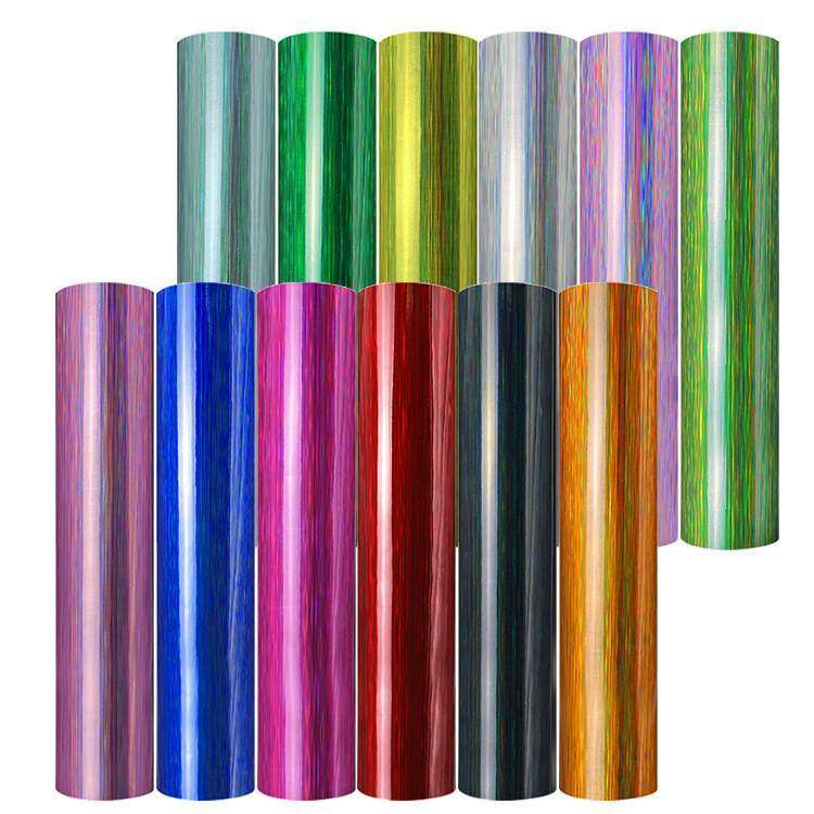 Holographic Brushed self adhesive craft sticker vinyl Red