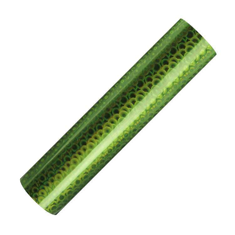 Holographic Bubble self adhesive craft sticker vinyl - Turtle Green