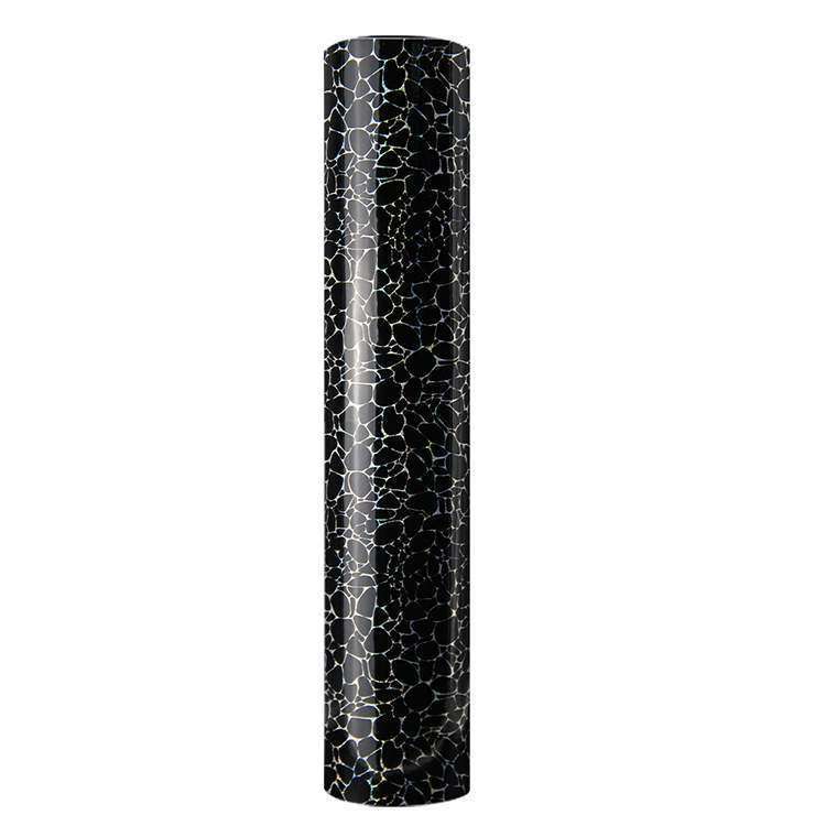 Holographic Crack Pattern Craft Vinyl Black