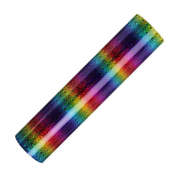 Holographic rainbow adhesive craft sticker vinyl ripple