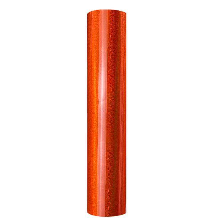 Holographic Shimmer self adhesive craft sticker vinyl- Orange Red