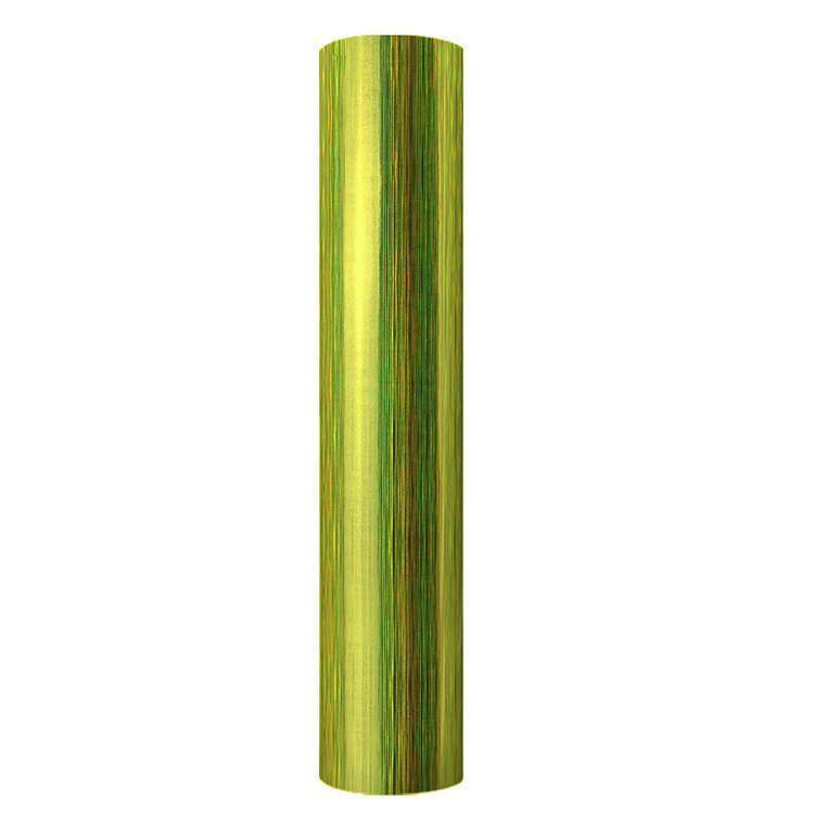 Holographic Brushed self adhesive craft sticker vinyl Green/Yellow
