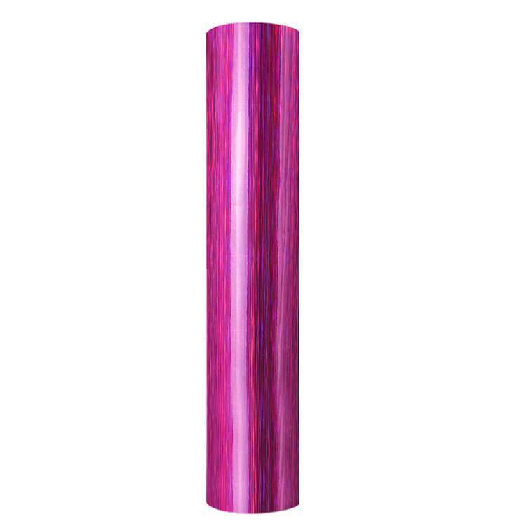 Holographic Brushed adhesive craft sticker vinyl -Rose Red