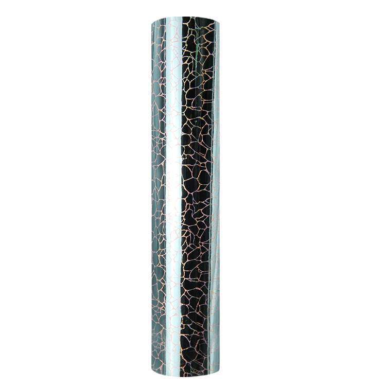 Holographic Crack Pattern Craft Vinyl Silver