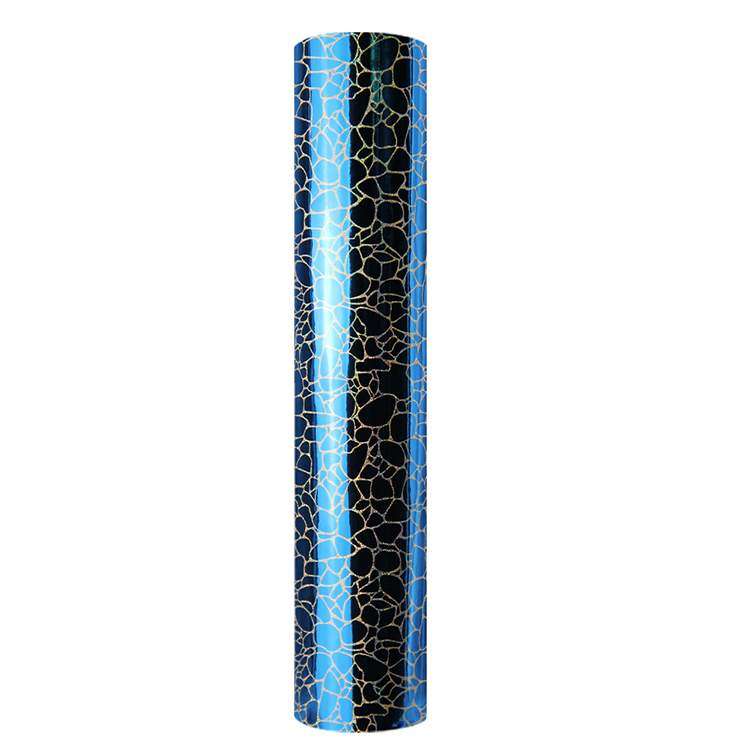 Holographic Crack Pattern Craft Vinyl Blue