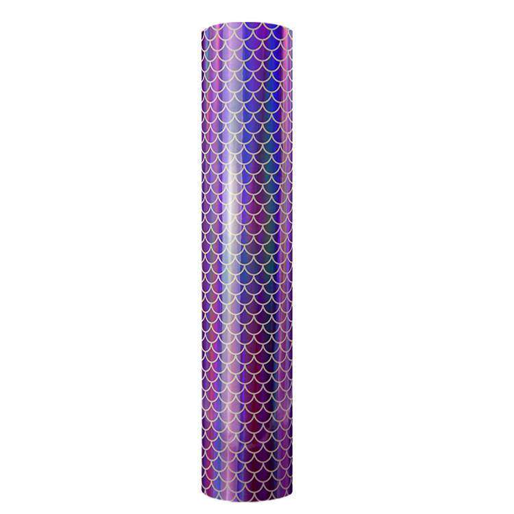 Holographic Mosaic self adhesive craft vinyl - Purple Mermaid