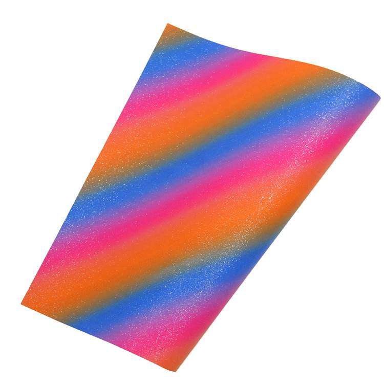 Rainbow Glitter Adheisve craft vinyl - Orange/ Green/ Blue