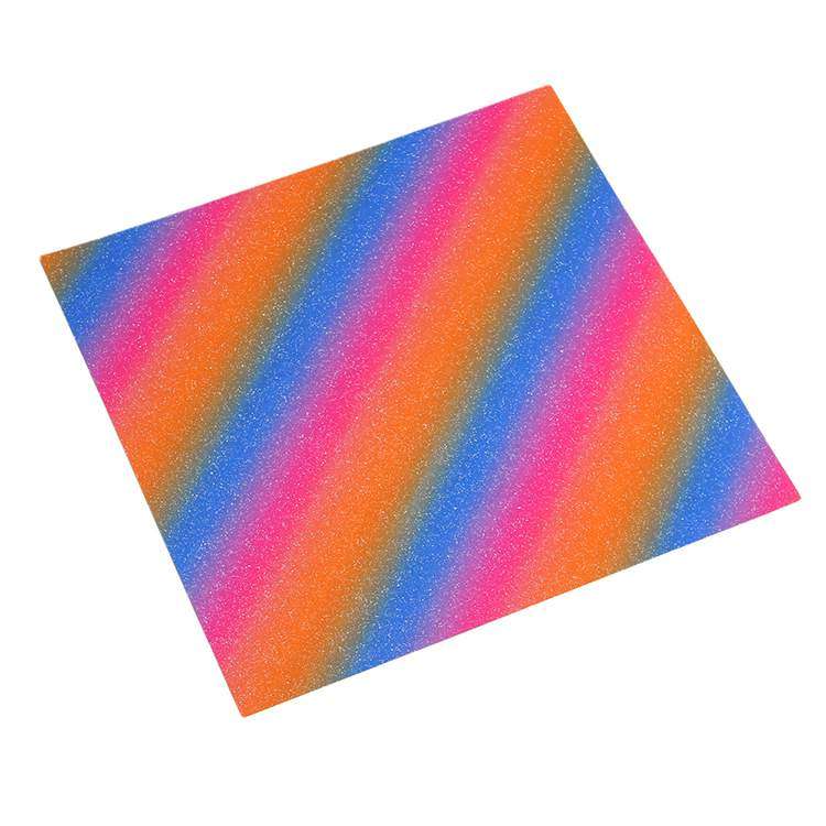 Rainbow Glitter Adheisve craft vinyl - Orange/ Green/ Blue