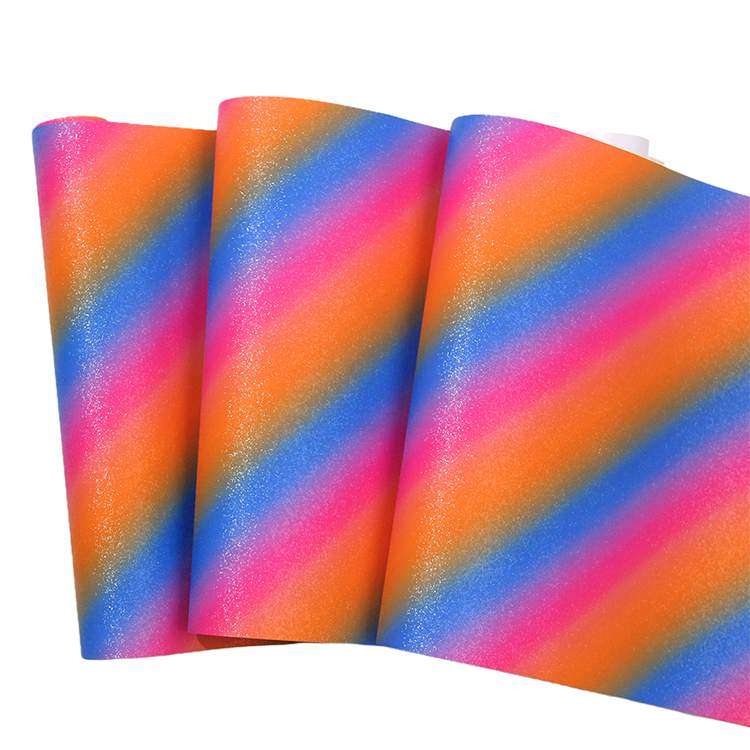 Rainbow Glitter Adheisve craft vinyl - Orange/ Green/ Blue