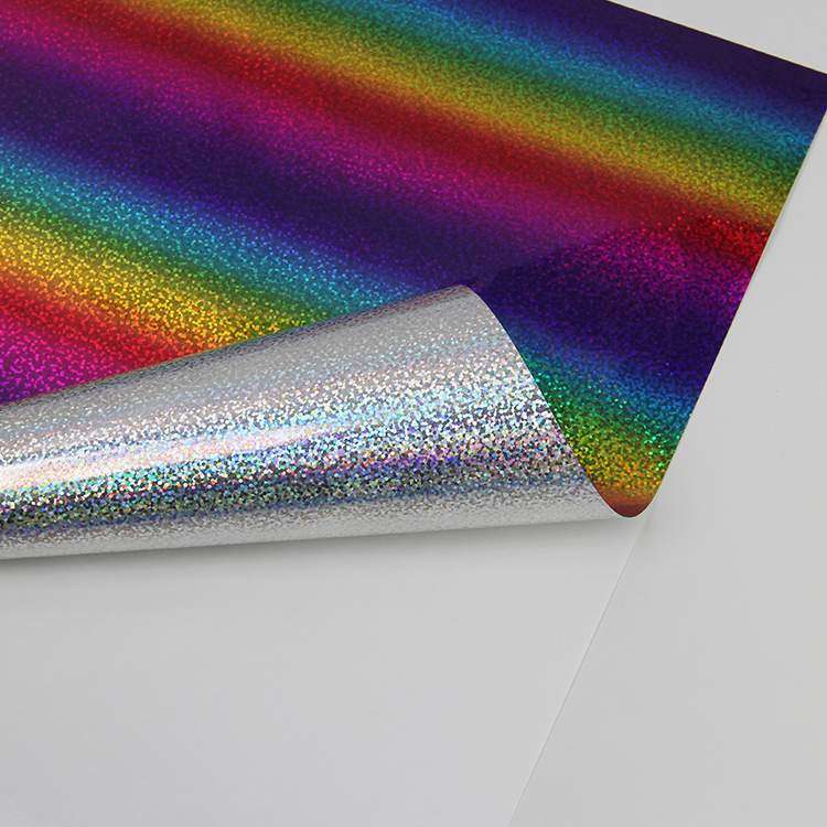 Holographic rainbow adhesive sticker vinyl leopard pattern
