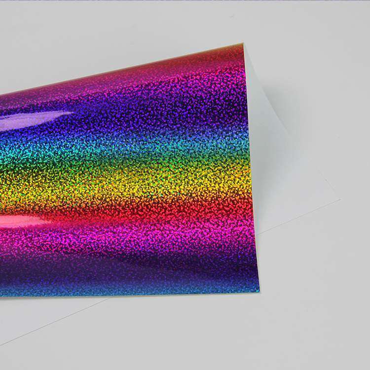 Holographic rainbow adhesive sticker vinyl leopard pattern