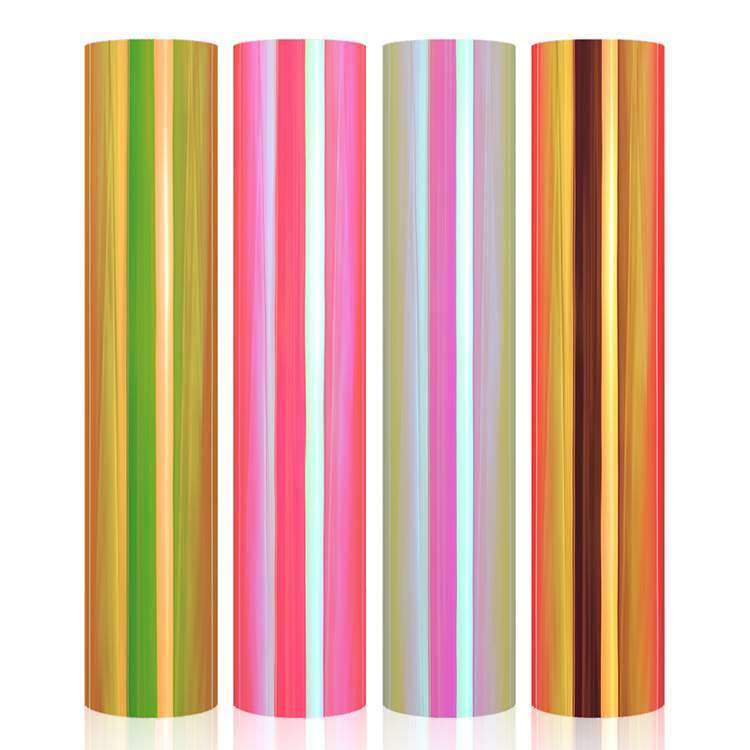 Holographic Sticky Vinyl - Silver Pink -01
