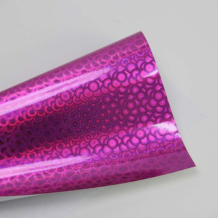 Holographic Bubble self adhesive craft sticker vinyl - Pink