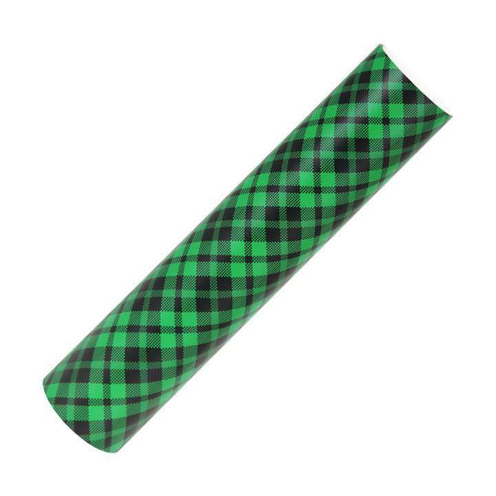 Buffalo Plaid Self Adheisve Craft Vinyl Green / Black