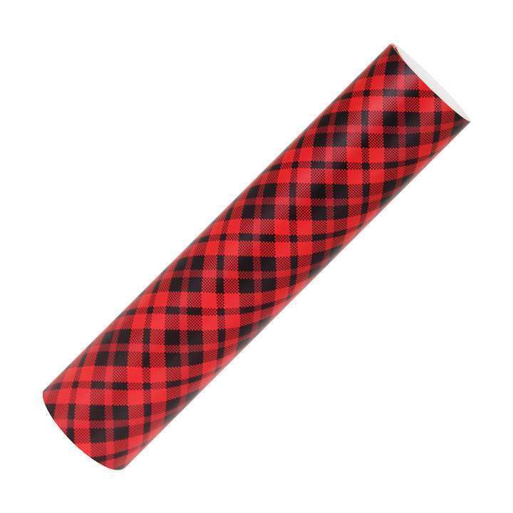 Buffalo Plaid Self Adheisve Craft Vinyl Red / Black