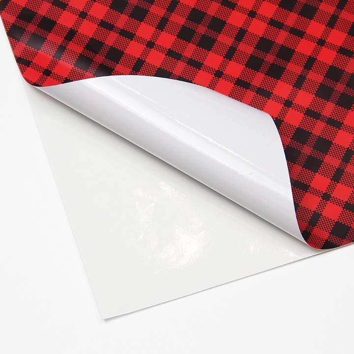 Buffalo Plaid Self Adheisve Craft Vinyl Red / Black