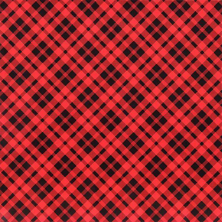 Buffalo Plaid Self Adheisve Craft Vinyl Red / Black