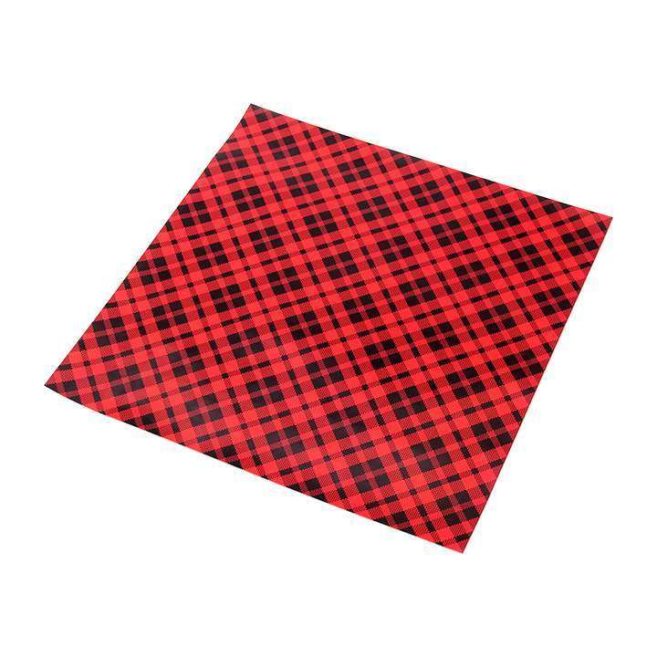 Buffalo Plaid Self Adheisve Craft Vinyl Red / Black
