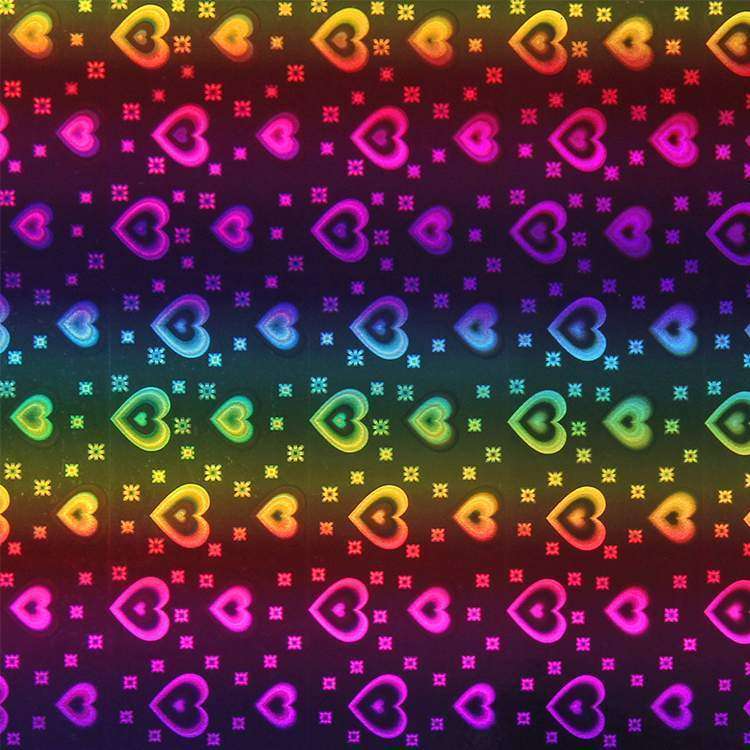 Holographic Rainbow Adhesive Craft Sticker Vinyl Heart