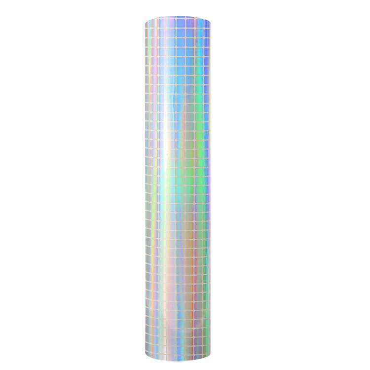 Holographic Mosaic self adhesive craft vinyl - White