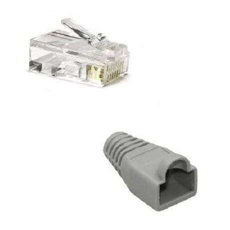 Rj45 Head + Boot 100 pack set
