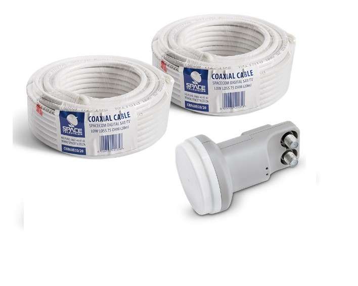Dual Satellite / DSTV LNB Replacement Kit. Includes cable and connectors