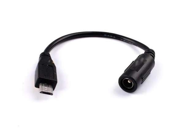 MICRO USB MALE PLUG TO FEMALE 2.1MM DC PLUG