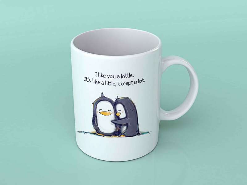 I like you a lottle white coffee mug