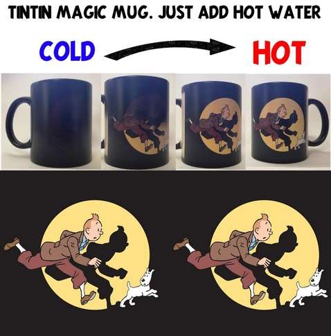 Tintin colour changing magic coffee mug