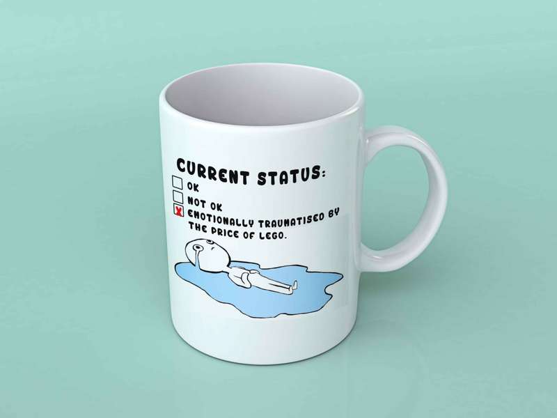 Emotionally traumatised by price of Lego coffee mug